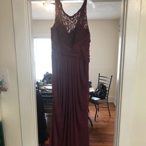 Cranberry Floor Length Bridesmaid/Prom Dress